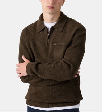 Pull droit en maille col zippé - Levi's - Marron