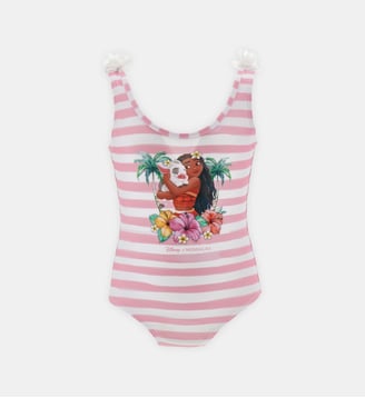 Maillot de bain une pièce Vaiana - Monnalisa - Rose et blanc