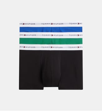 Lot de 3 boxers siglés - Tommy Hilfiger - Vert et bleu