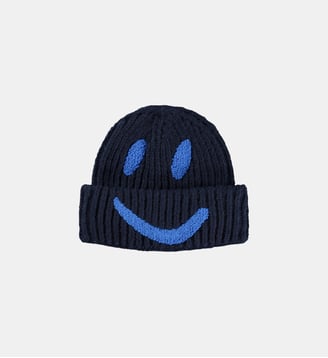 Bonnet en maille smiley - Molo - Bleu marine