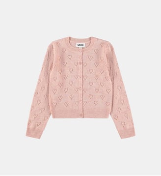 Gilet droit surpiqure coeur - Molo - Rose poudre