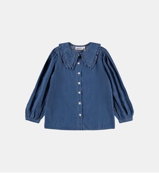 Chemise à manches longues en coton - Molo - Bleu denim