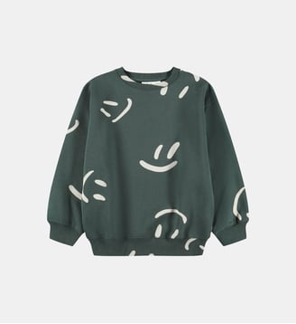 Sweat ample coton organique smiley - Molo - Vert