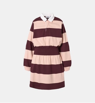 Robe Polo Rayée en Coton organique - Molo - Rose et violet