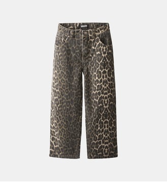 Pantalon droit en coton animalier - Molo - Leopard print