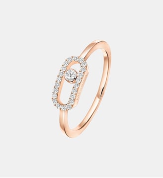 Bague diamant semi pavée en or rose - Messika - Or rose