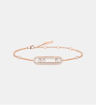 Bracelet diamant - Baby Move - pavé en or rose - Messika - Or rose
