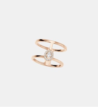 Bague diamant 2 rangs en or rose - Messika - Or rose