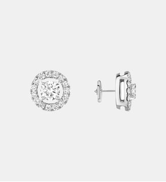 Puces d'oreilles diamant ronds en or blanc - Messika - Or blanc