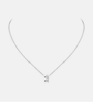 Collier pendentif diamant sur chaine en or blanc - Messika - Or blanc