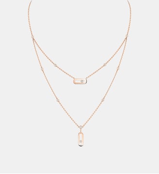 Collier diamant 2 rangs en or rose - Messika - Or rose