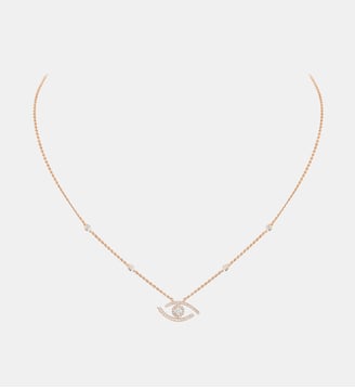 Collier diamant pavé en or rose Messika
