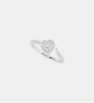 Bague solitaire diamant pavée en or blanc  - Messika - Or blanc