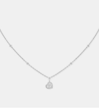 Collier solitaire diamant en or blanc - Messika - Or blanc