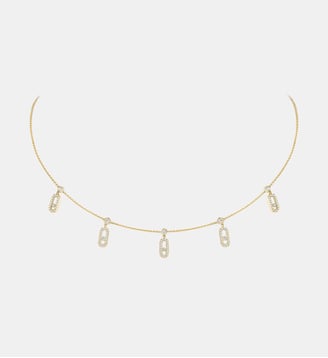 Collier Choker pampilles pavé diamant en or jaune - Messika - Or jaune