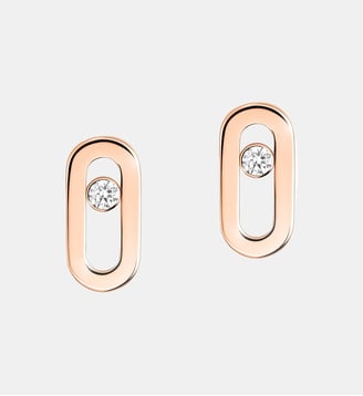 Puces d'oreilles en or rose et diamants - Messika - Or rose