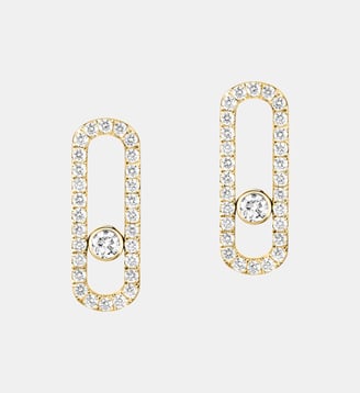 Boucles d'oreilles pavées diamant en or jaune - Messika - Or jaune