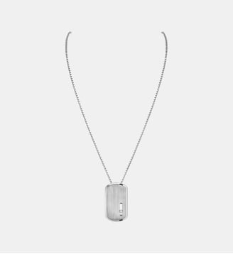 Collier pendentif diamant naturel - Grand modèle - Messika - Titane naturel