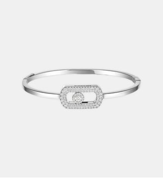 Bracelet jonc diamant pavé en or blanc - Messika - Or blanc