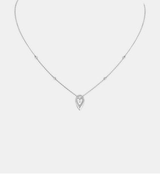 Collier diamant poire en or blanc  Messika