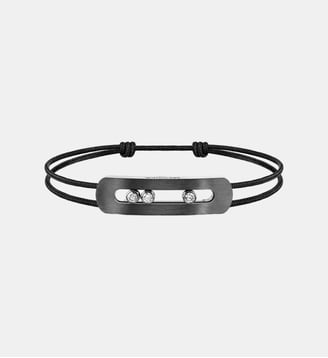 Bracelet cordon diamant graphite - Grand modèle - Messika - Titane