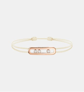 Bracelet cordon crème et or rose - Messika - Or rose