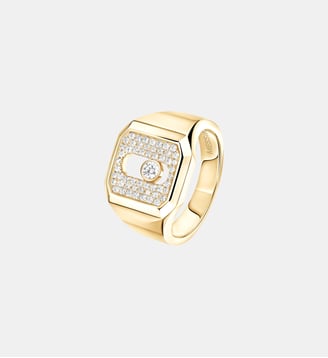 Bague chevalière pavée en or jaune - Messika - Or jaune