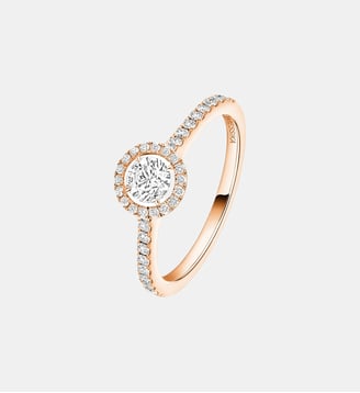 Bague diamant rond en or rose - Messika - Or rose
