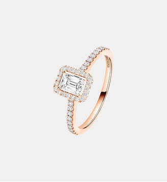 Bague diamant taille émeraude en or rose - Messika - Or rose