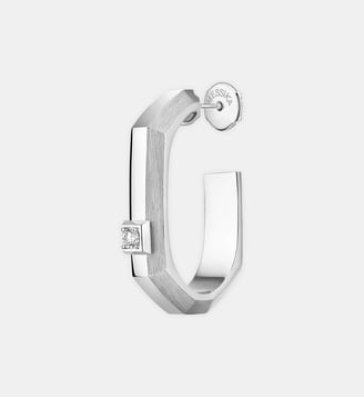 Mono créole diamant en or blanc - Petit modèle - Messika - Or blanc