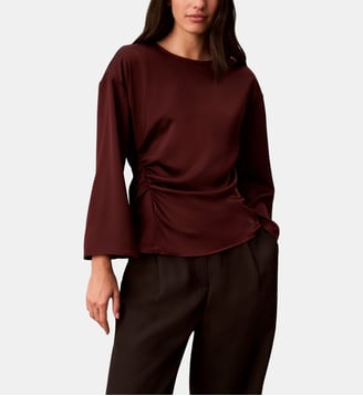 Top satin ruché - Calvin Klein - Bordeaux