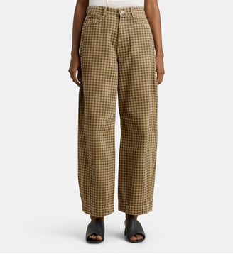 Jean barrel Felix Gingham coton biologique - Damson Madder - Navy