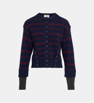 Cardigan Franny à rayures - Damson Madder - Navy et rouge