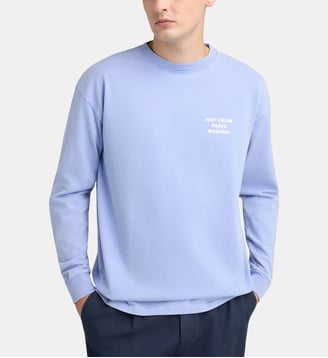 T-shirt Washed LS Slogan coton - Drôle De Monsieur - Bleu