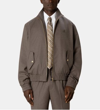 Blouson court droit zippé flanelle - Drôle De Monsieur - Marron