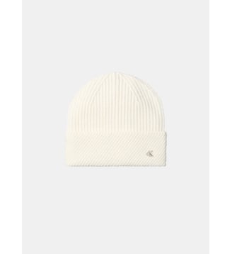 Bonnet laine mélangée monogramme - Calvin Klein - Écru