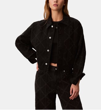 Veste courte droite monogramme - Calvin Klein - Noir