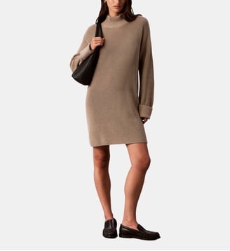 Robe courte coton - Calvin Klein - Beige foncé