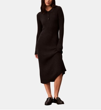Robe longue mérinos - Calvin Klein - Gris foncé
