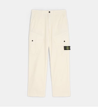 Pantalon cargo signature en coton mélangé - Stone Island - Ivoire