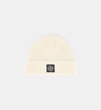 Bonnet en maille laine vierge - Stone Island - Ivoire