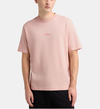 T-shirt droit signature coton - Stone Island - Rose antique