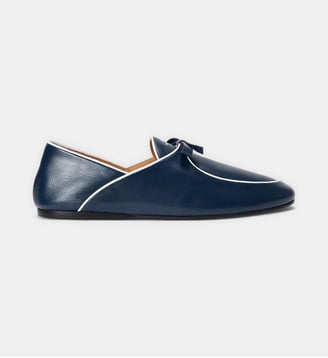 Mules en cuir signature - Polo Ralph Lauren - Bleu et blanc