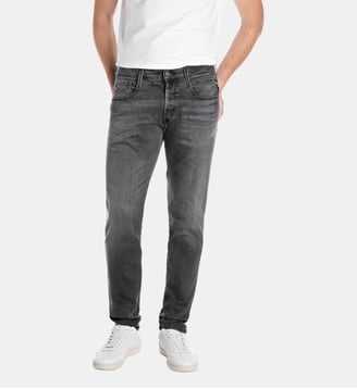 Jean Anbass slim stretch délavé - Replay - Gris foncé