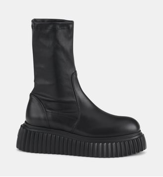 Bottines Milagros compensées en cuir - AGL - Noir