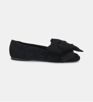 Ballerines Memy Bow en cuir suédé  - AGL - Nero