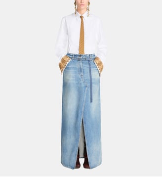 Jupe longue en denim - Dries Van Noten - Blue