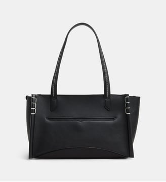 Sac cabas Elongated Loafer cuir surpiqûres - JW Anderson - Black