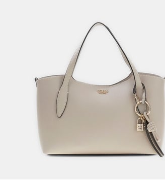 Sac à main Melody signature - Guess - Beige et blanc