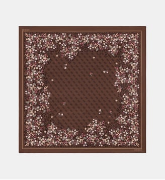 Carré motif floral signature - Guess - Brun